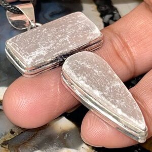 Pearly White Selenite Pendant 2 1/4”